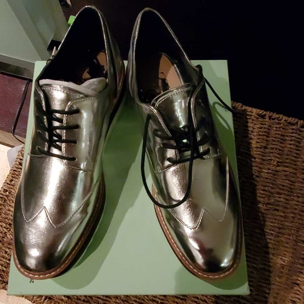 ZARA NEW WITH TAG LACES SHOES SILVER